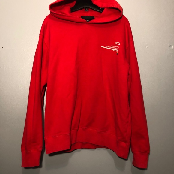 BRIGHT RED PULL OVE HOODIE - Picture 3 of 5